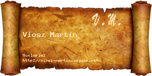 Viosz Martin névjegykártya